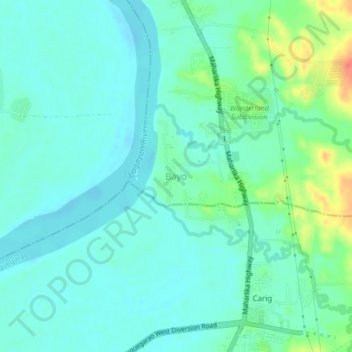 Mappa topografica Bayo, altitudine, rilievo