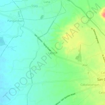 Mappa topografica Lagasit, altitudine, rilievo