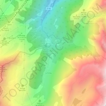 Mappa topografica La Giettaz, altitudine, rilievo