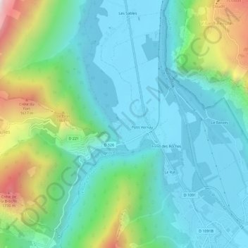 Mappa topografica La Paute, altitudine, rilievo
