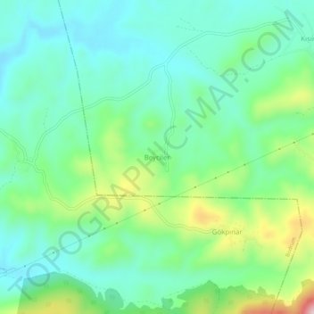 Mappa topografica Beyciler, altitudine, rilievo