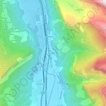 Mappa topografica Oex, altitudine, rilievo