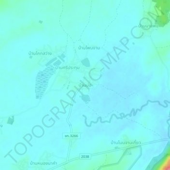 Mappa topografica Ban Bo, altitudine, rilievo