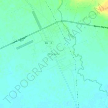 Mappa topografica Batesville, altitudine, rilievo