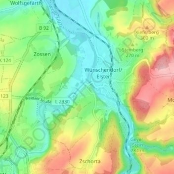 Mappa topografica Veitsberg, altitudine, rilievo