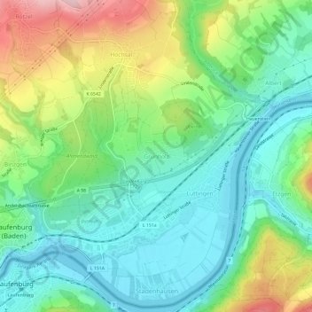 Mappa topografica Grunholz, altitudine, rilievo