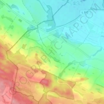 Mappa topografica Gehren, altitudine, rilievo