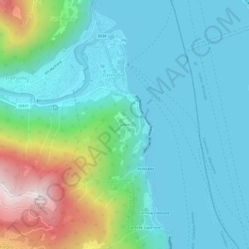 Mappa topografica Solivo, altitudine, rilievo