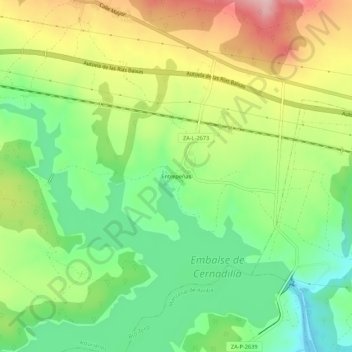 Mappa topografica Entrepeñas, altitudine, rilievo