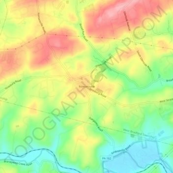 Mappa topografica Romansville, altitudine, rilievo