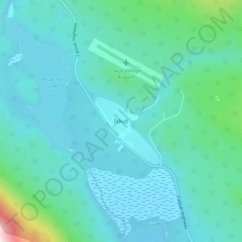 Mappa topografica Iskut, altitudine, rilievo