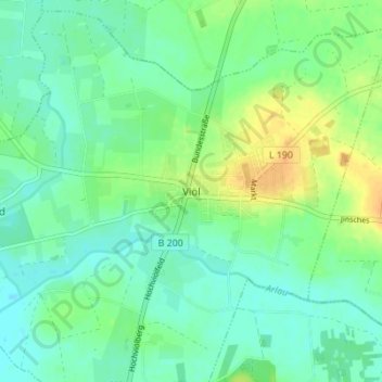 Mappa topografica Viöl, altitudine, rilievo