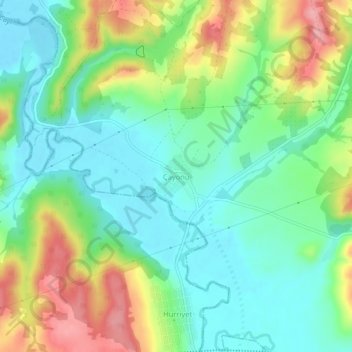 Mappa topografica Çayönü, altitudine, rilievo