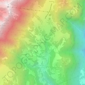 Mappa topografica Cambrigar, altitudine, rilievo