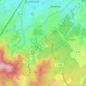 Mappa topografica Hohenwaldhausen, altitudine, rilievo