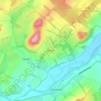 Mappa topografica Minto, altitudine, rilievo