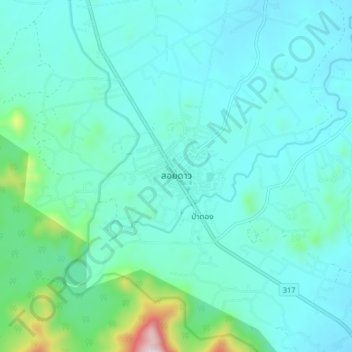 Mappa topografica Soi Dao, altitudine, rilievo