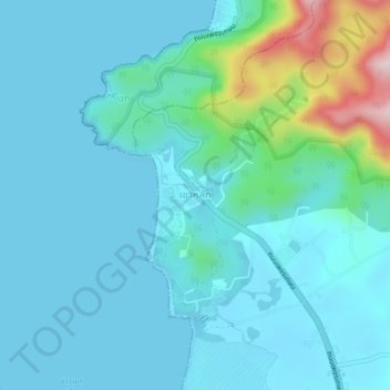 Mappa topografica Khao Lak, altitudine, rilievo