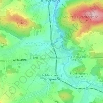 Mappa topografica Scheidenbach, altitudine, rilievo