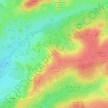Mappa topografica High Corner, altitudine, rilievo