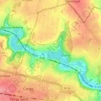 Mappa topografica Immarmont, altitudine, rilievo