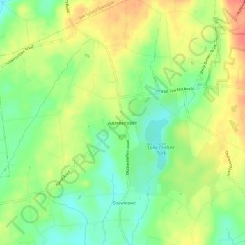 Mappa topografica Applebachsville, altitudine, rilievo