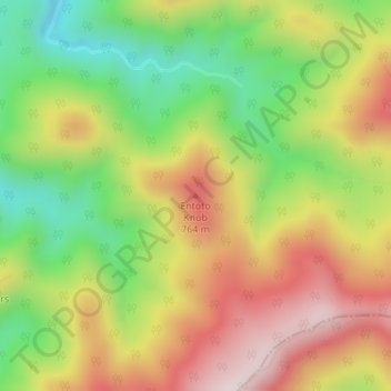 Mappa topografica Entoto Knob, altitudine, rilievo