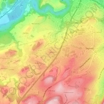 Mappa topografica Césardes, altitudine, rilievo