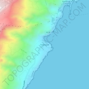Mappa topografica Timijiraque, altitudine, rilievo