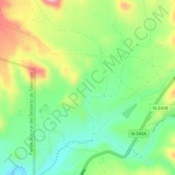 Mappa topografica Balsa de Gérgal, altitudine, rilievo
