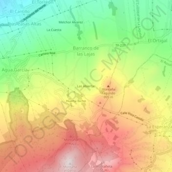 Mappa topografica Las Abiertas, altitudine, rilievo