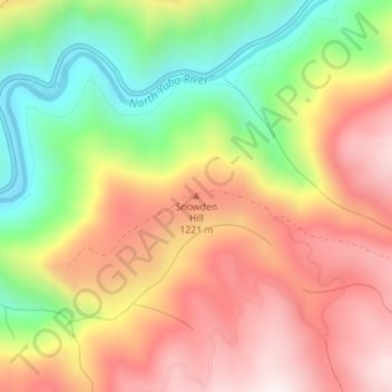 Mappa topografica Snowden Hill, altitudine, rilievo