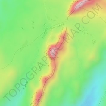 Mappa topografica Cerros de Bocagrande, altitudine, rilievo