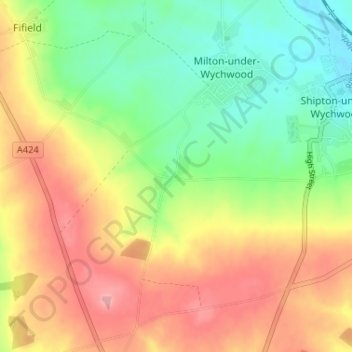 Mappa topografica Upper Milton, altitudine, rilievo