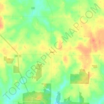 Mappa topografica Fawn, altitudine, rilievo