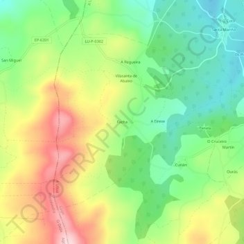Mappa topografica Facha, altitudine, rilievo