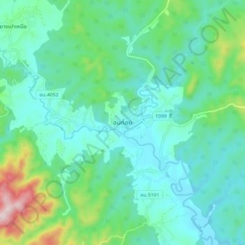Mappa topografica Omkoi, altitudine, rilievo