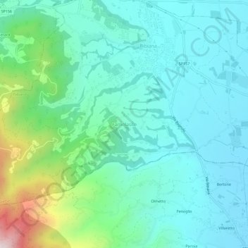 Mappa topografica Famolasco, altitudine, rilievo