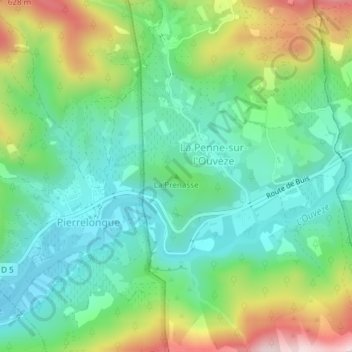 Mappa topografica La Prenasse, altitudine, rilievo