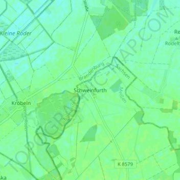 Mappa topografica Schweinfurth, altitudine, rilievo