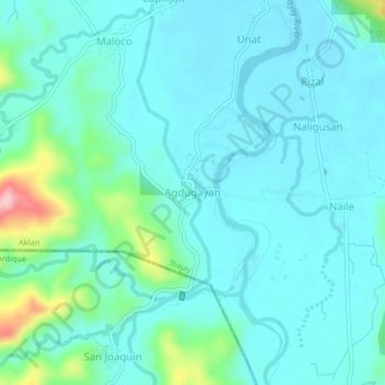 Mappa topografica Agdugayan, altitudine, rilievo