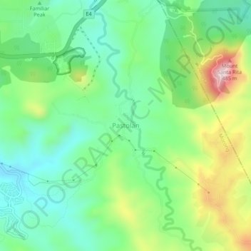 Mappa topografica Pastolan, altitudine, rilievo