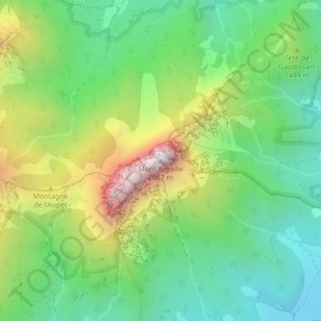 Mappa topografica Mont Aiguille, altitudine, rilievo