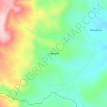 Mappa topografica Amalharia, altitudine, rilievo