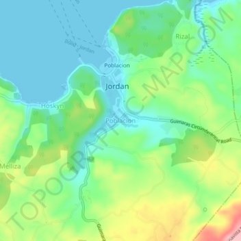 Mappa topografica Poblacion, altitudine, rilievo