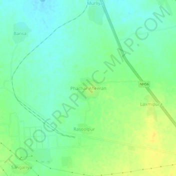 Mappa topografica Phachar Aheeran, altitudine, rilievo