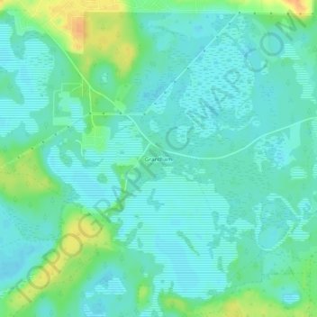Mappa topografica Grantham, altitudine, rilievo