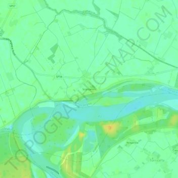Mappa topografica Scorzarolo, altitudine, rilievo