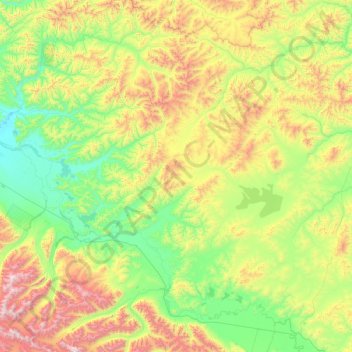 Mappa topografica Southeast Fairbanks (CA), altitudine, rilievo