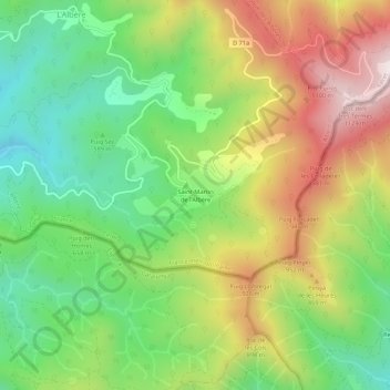 Mappa topografica Saint-Martin de l'Albère, altitudine, rilievo